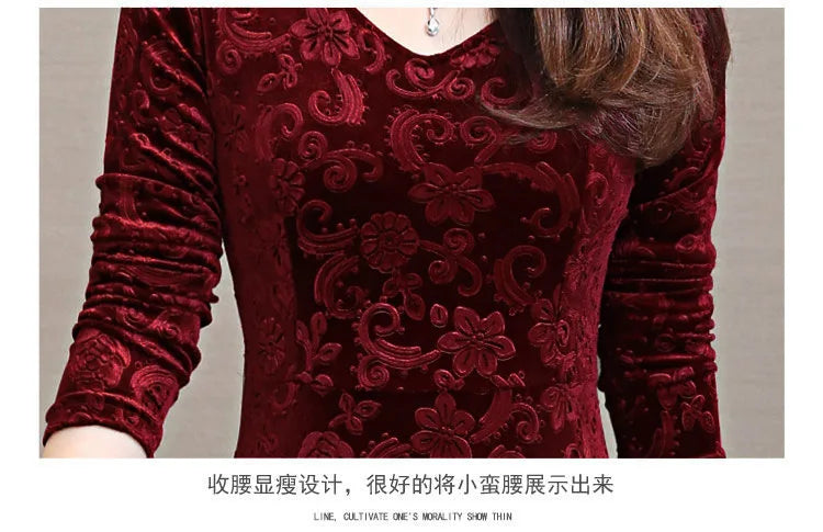 Elegant Velvet Dress Solid Long Sleeve Party Women Sexy V Neck Slim Fit Autumn Fashion Gothic Elbise Vestidos Mujer Femme Winter