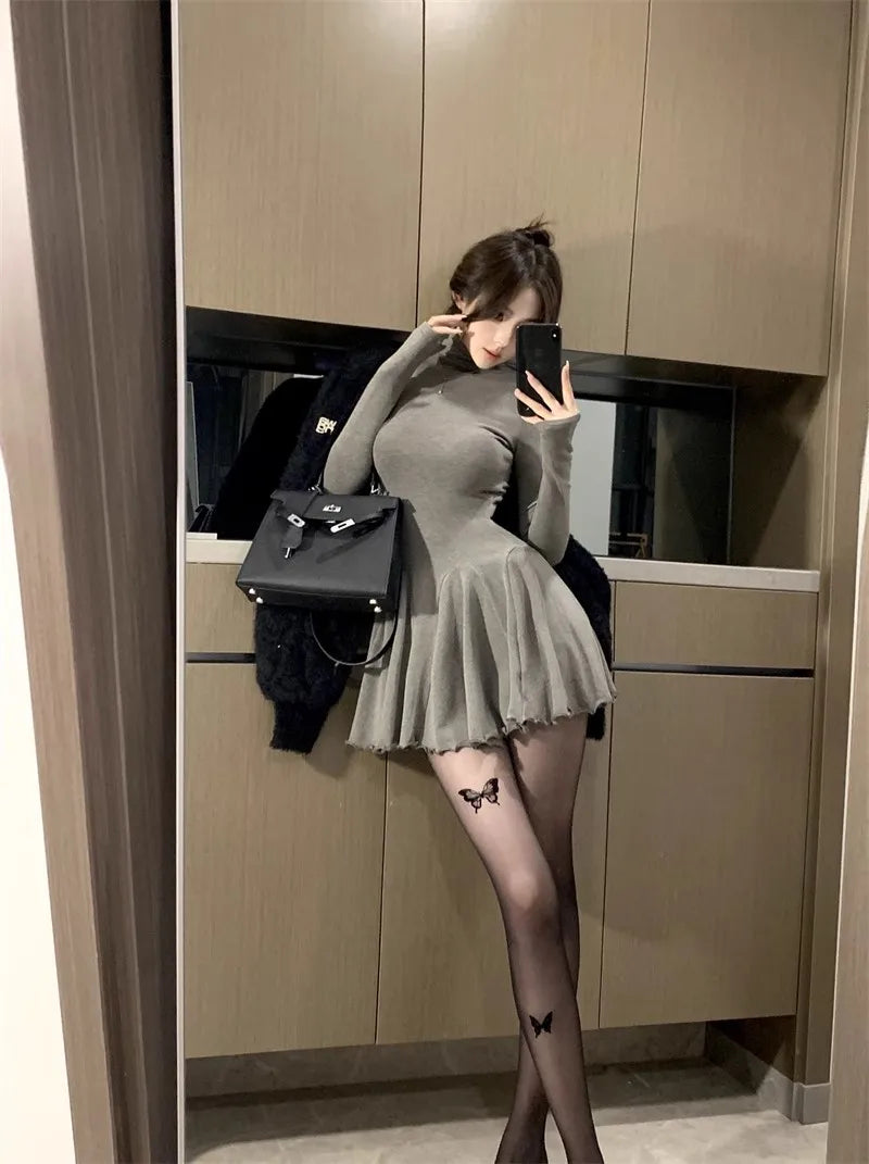 Autumn and Winter Fashion New Women's Elegant and Sexy Hot Girl Inner Dress Fashion