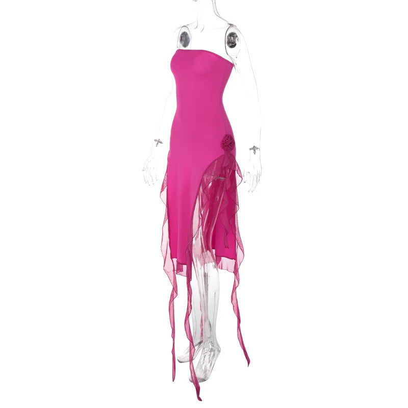 Y2K European and American Style Sexy Wrap Chest Dress for Women in Summer Wrap Dress