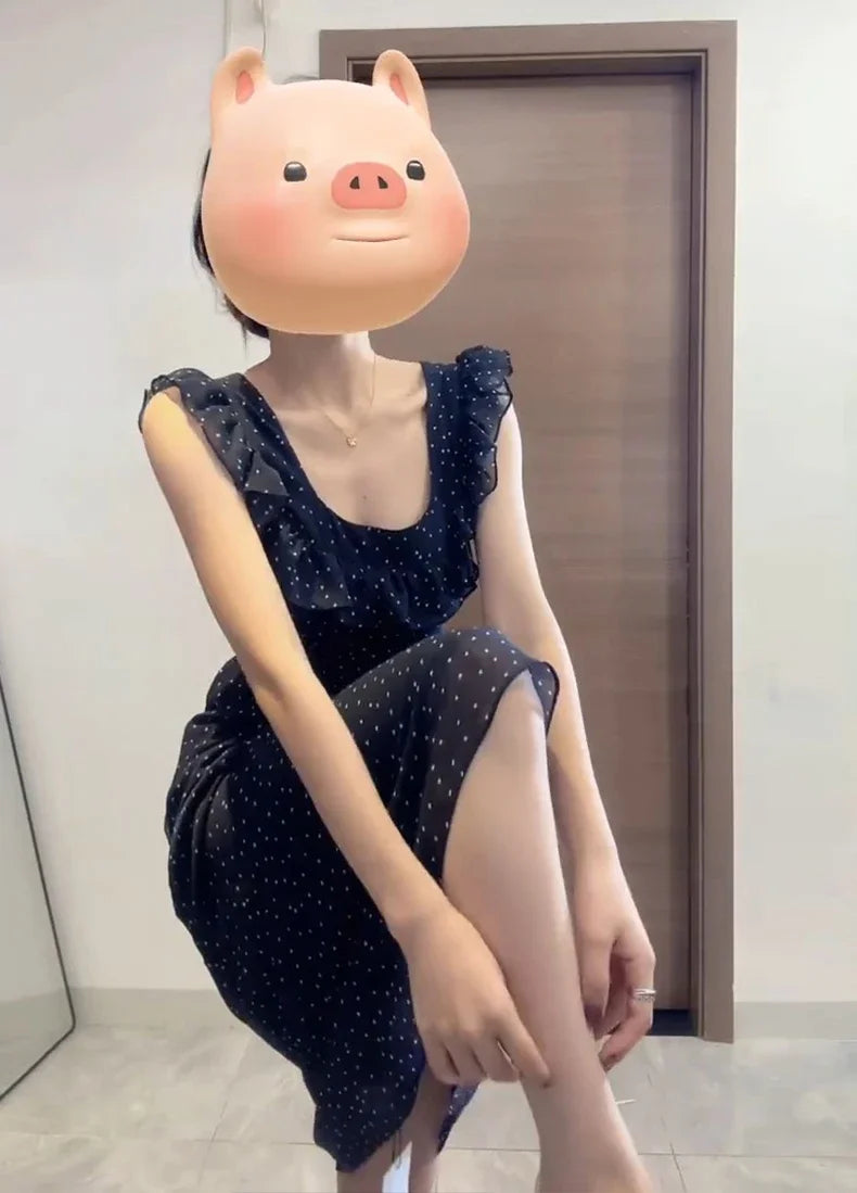 Casual Fashion Street Sleeveless Dresses Female Chicly Summer Fashion