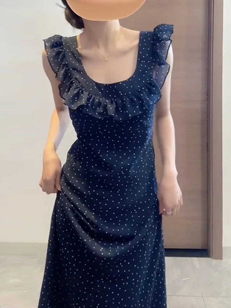 Casual Fashion Street Sleeveless Dresses Female Chicly Summer Fashion