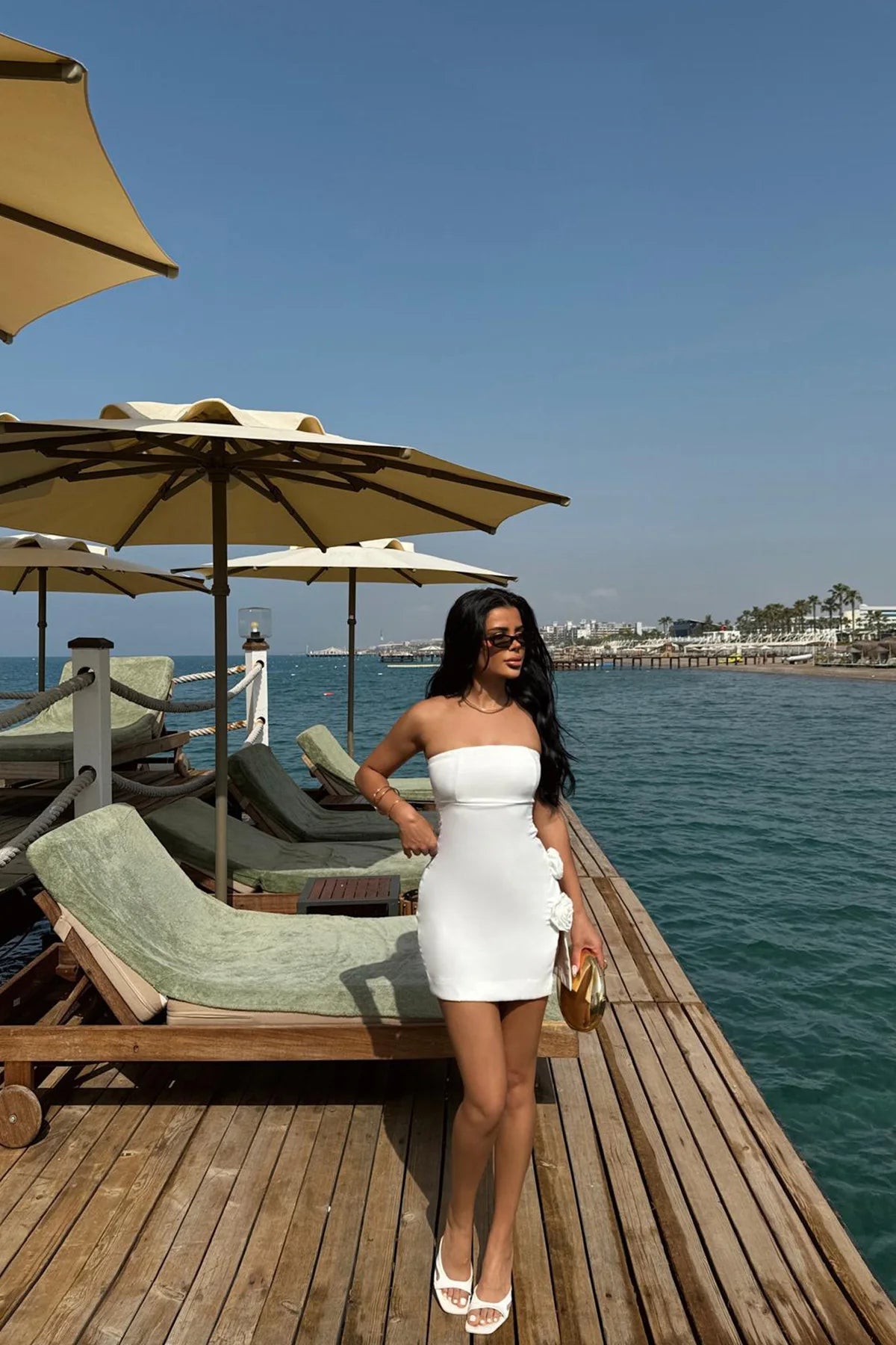 Sexy Slim-Fit Wrap Dress Summer European American Style Side Slit 3D