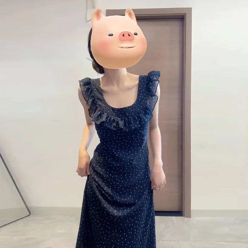 Casual Fashion Street Sleeveless Dresses Female Chicly Summer Fashion