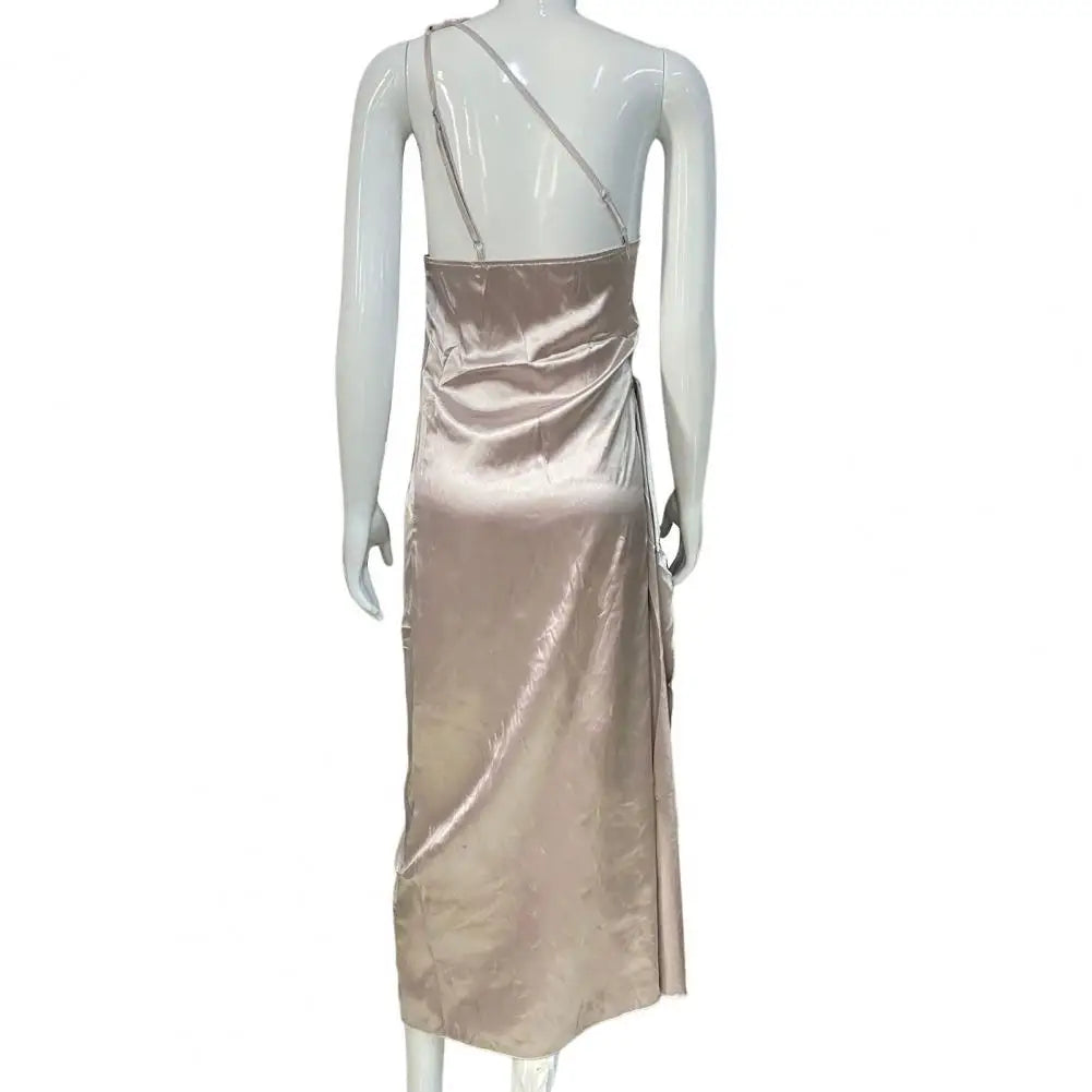 Long Dress Elegant One Shoulder Maxi Dress for Prom Cocktail Parties