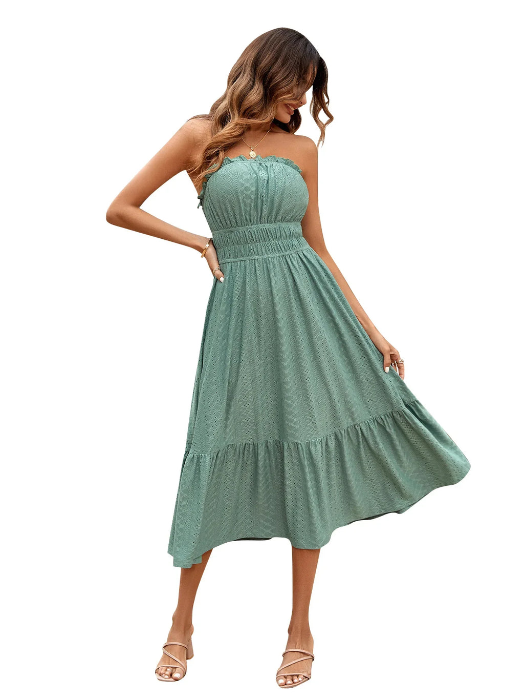 m Dress Women Casual Sleeveless Strapless Fashion Solid Casual Dress
