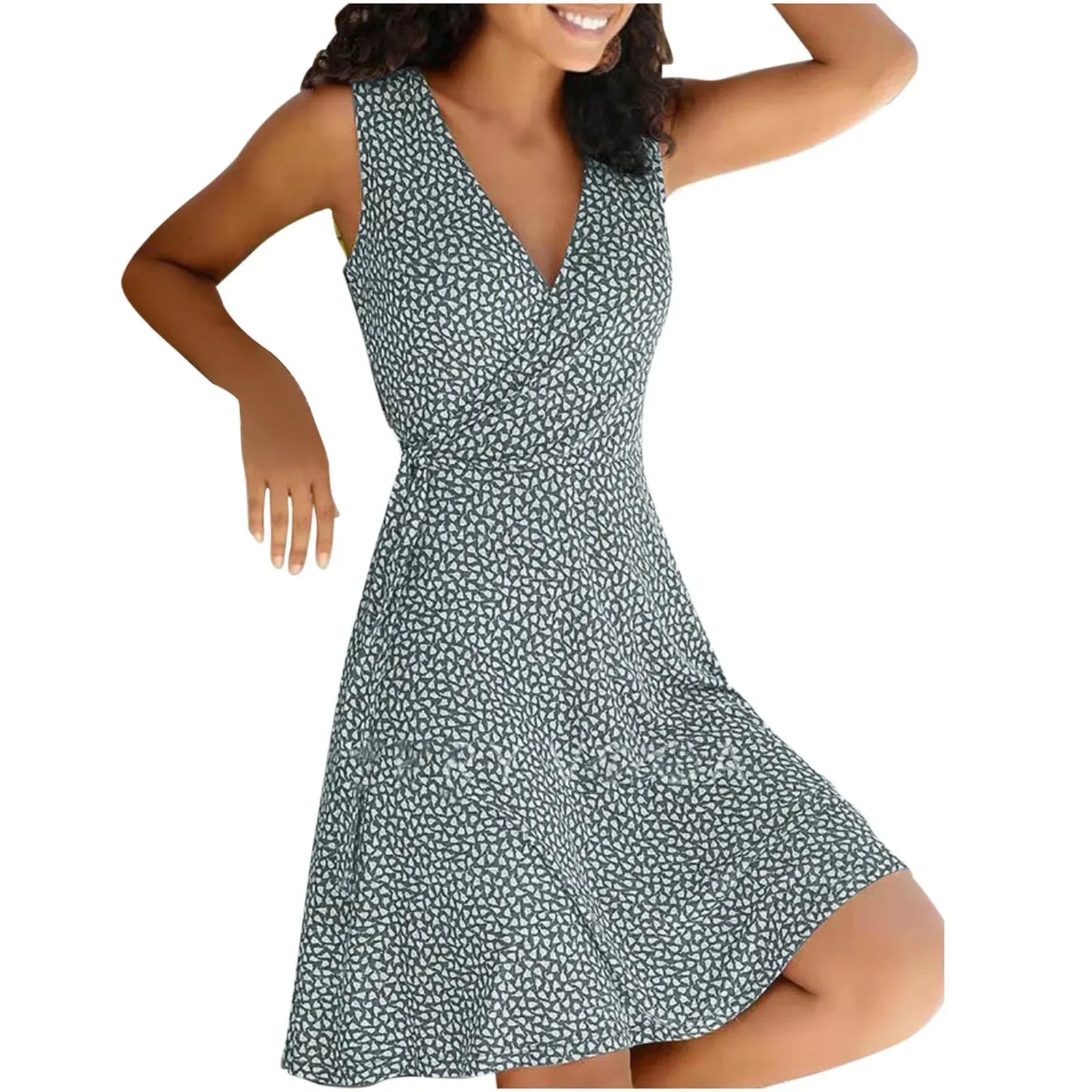 Dresses for Women  Casual Plus Size Women's Floral Wrap V Neck Midi Dress