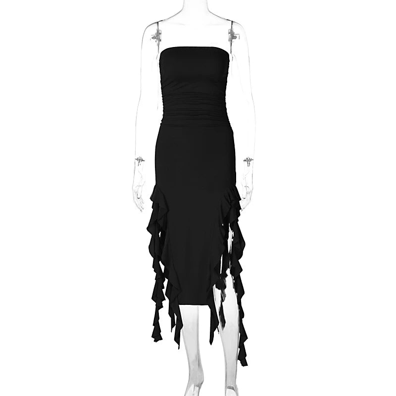Summer Maxi Women's Dress Vintage Elegant black Fashion