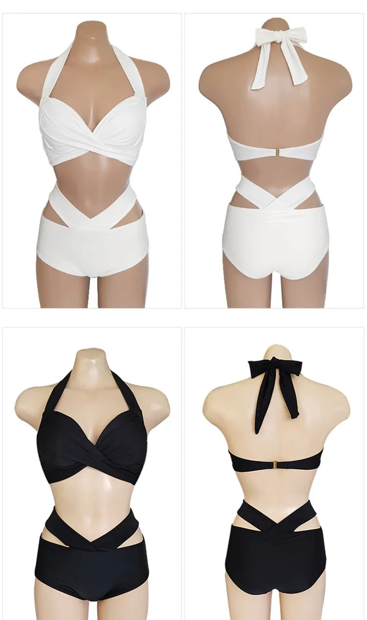 White High-Waist Women's Bikini