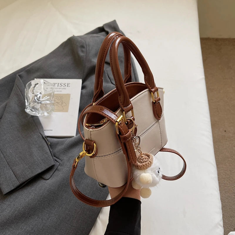 Women's Bucket Bag Crossbody Purse, Fashion Soft Cylinder Shoulder Bag with Adjustable Strap & Zip Top, Multi-Purpose