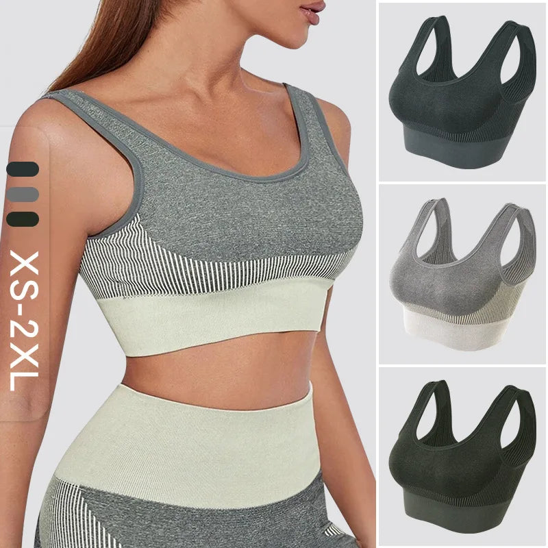 Women's Tops Knitted Sports Bras Gym Running Fitness Tops