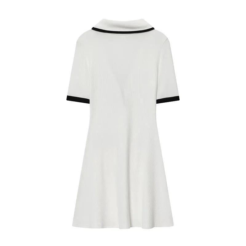 White Women's Dress Formal Knitted Short Dresses for Women