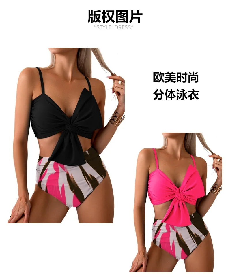 Woman Hot Spring Two Pieces Swimsuit with Briefs Women Sexy Biknis