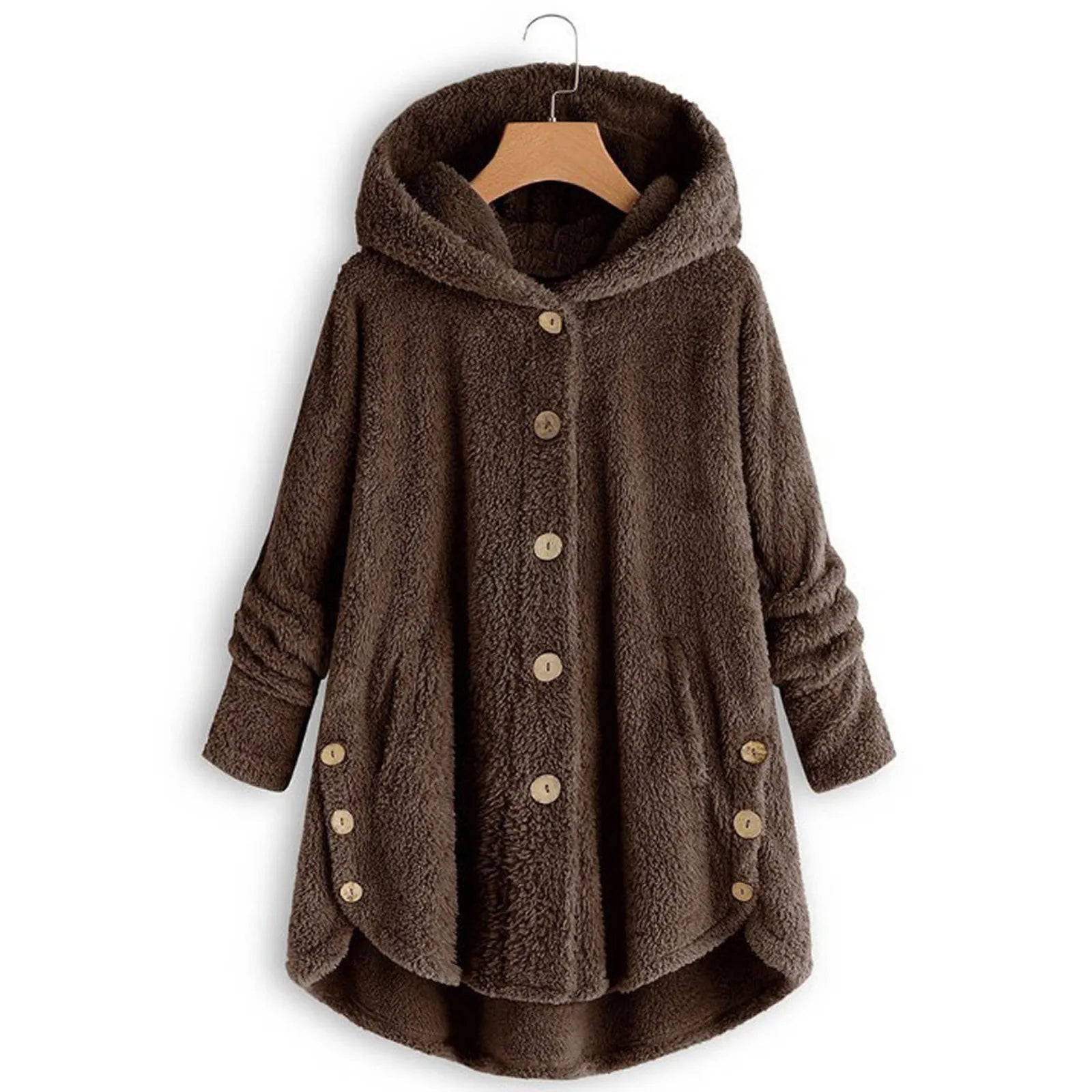 Women Warm Coat Wool Jacket Hooded Jacket New Women's Coats Solid Color Jacket