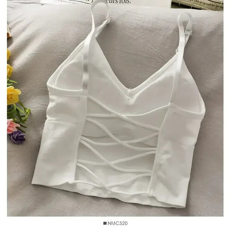 Women Tops Sexy Tank Top Women Built in Bra Solid Color Fashion