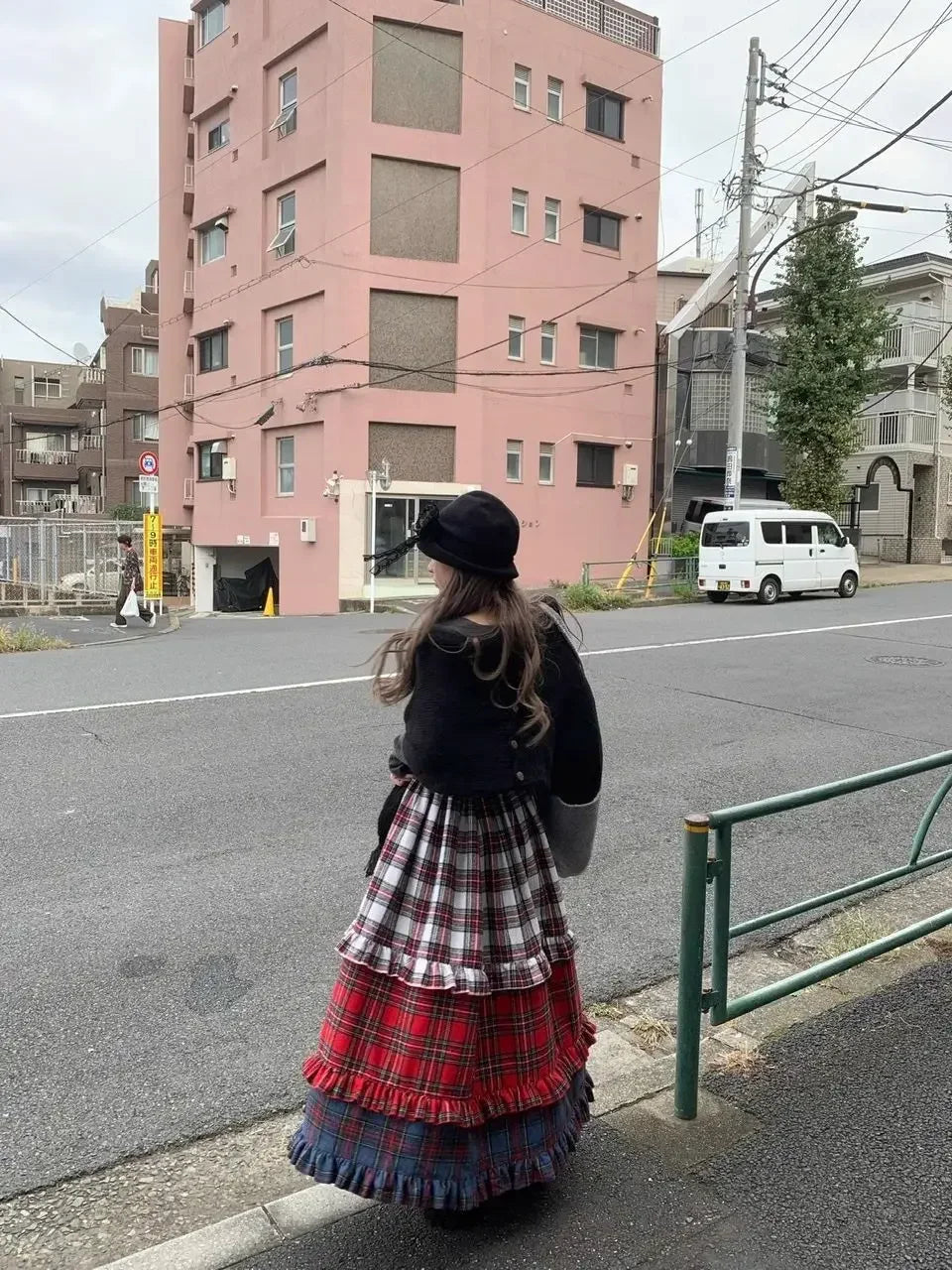 Winter Dresses Christmas Long Skirt Spliced Lace Contrast Colors Fashion