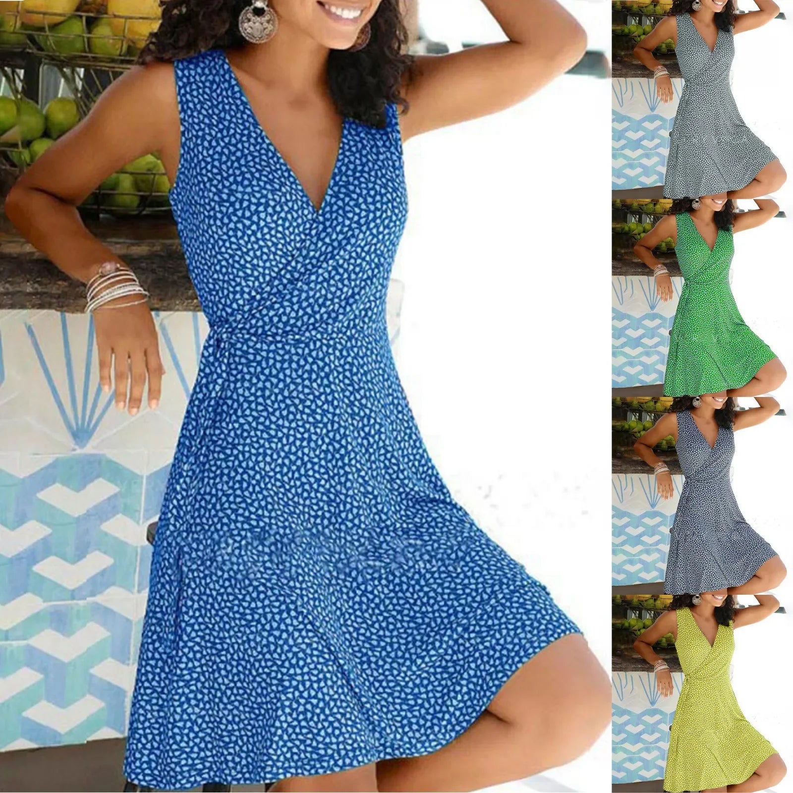 Dresses for Women  Casual Plus Size Women's Floral Wrap V Neck Midi Dress