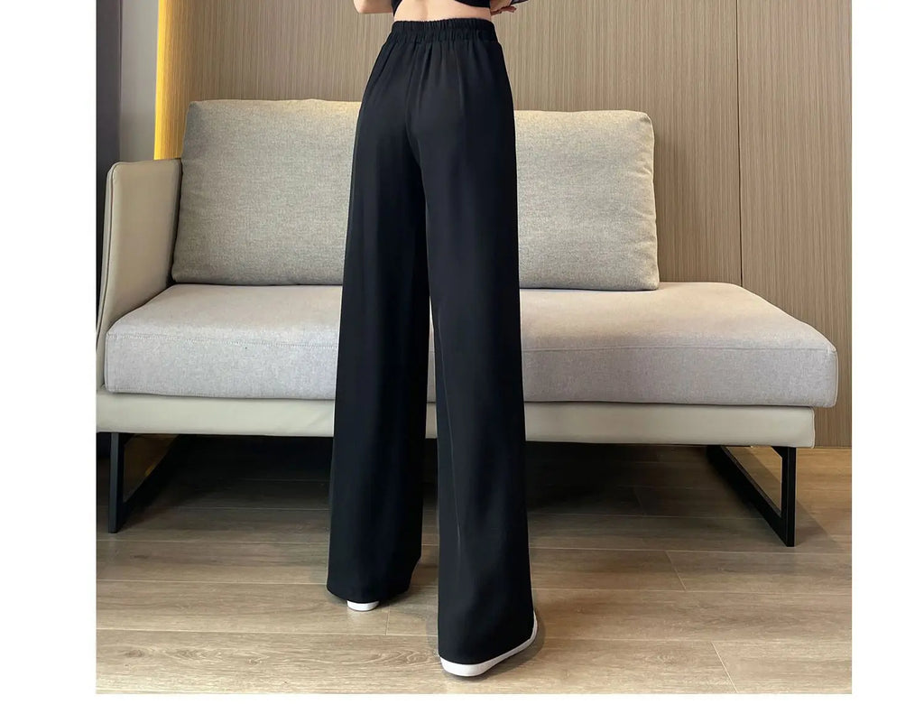 casual pants woman High sense pendant black suit wide leg high Dress