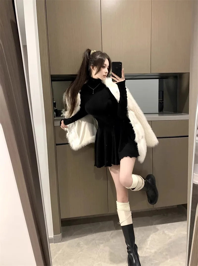 Autumn and Winter Fashion New Women's Elegant and Sexy Hot Girl Inner Dress Fashion