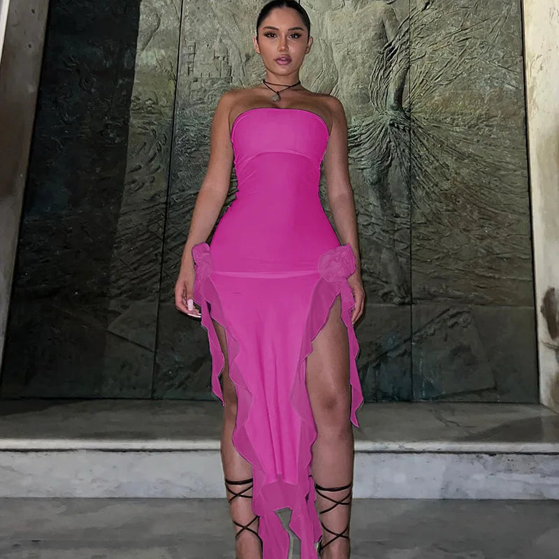 Y2K European and American Style Sexy Wrap Chest Dress for Women in Summer Wrap Dress