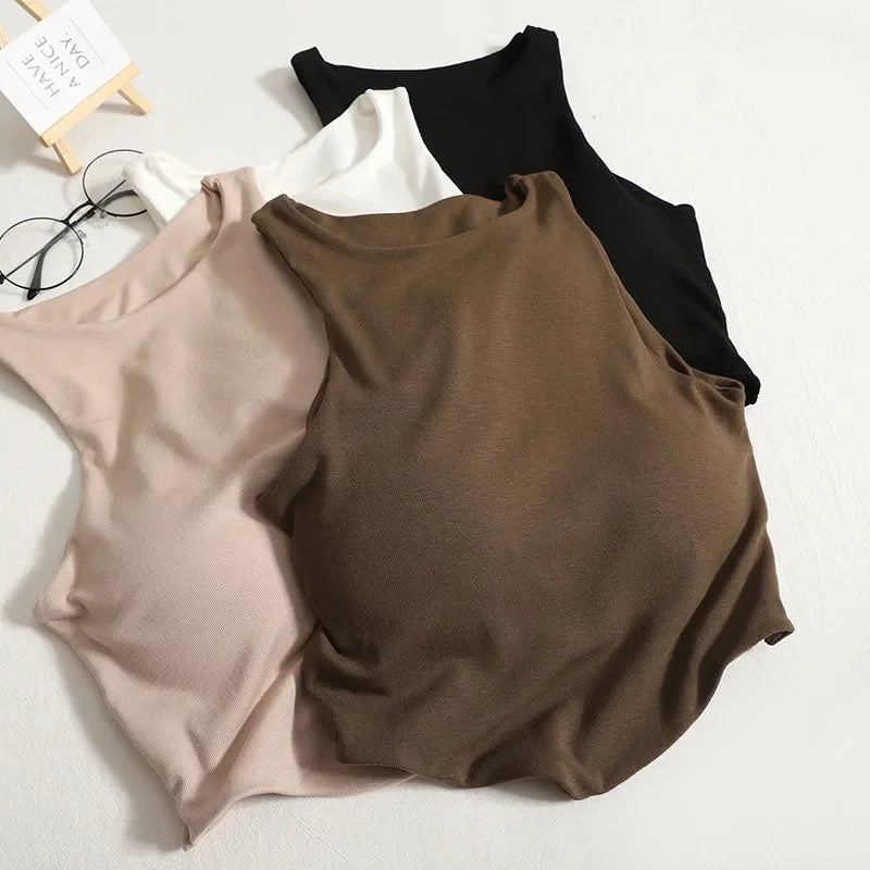 Summer Women Top with Cups Comfortable Top