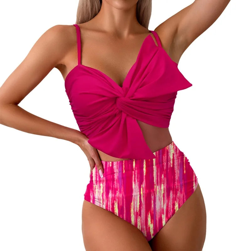 Woman Hot Spring Two Pieces Swimsuit with Briefs Women Sexy Biknis